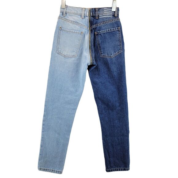 Revice Denim Two Toned High Rise Skinny Jeans Wrap Around Zipper Size 25 Sexy! - Picture 5 of 11